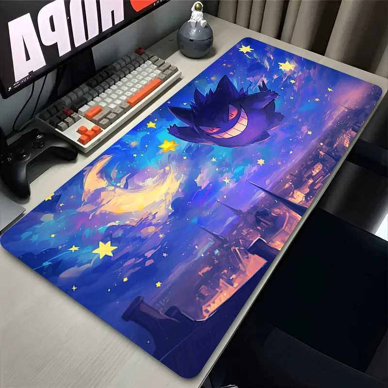 P Gengar Anime Mousepad Large Gaming Mouse Pad e Thicke Cputer Keyboard Table Desk Mat Purple Playmat H250903