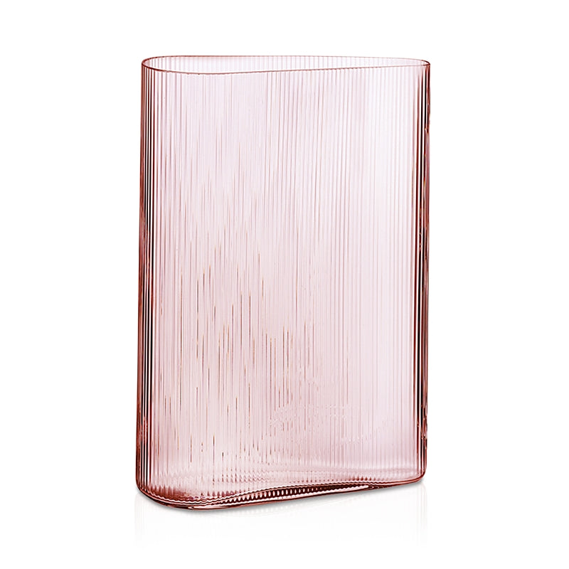 Nude Glass Mist Short Vase, Dusty Rose