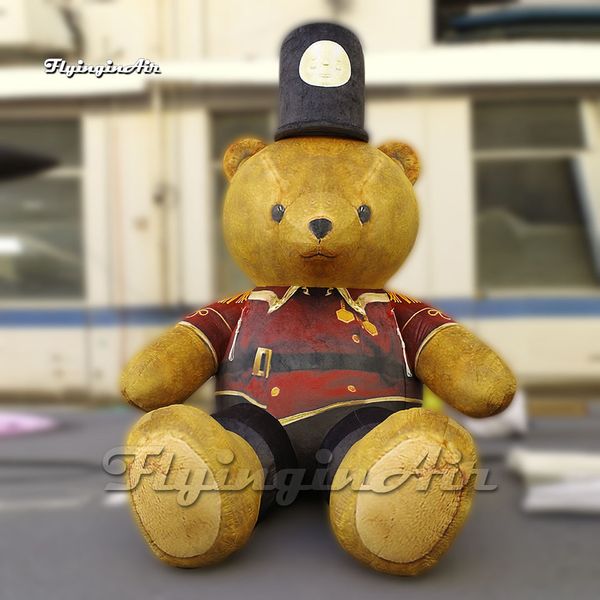 Fantastic Christmas Decorations Brown Giant Plush Inflatable Bear Nutcracker Soldier Doll Artificial Stuffed Toy Model For Event
