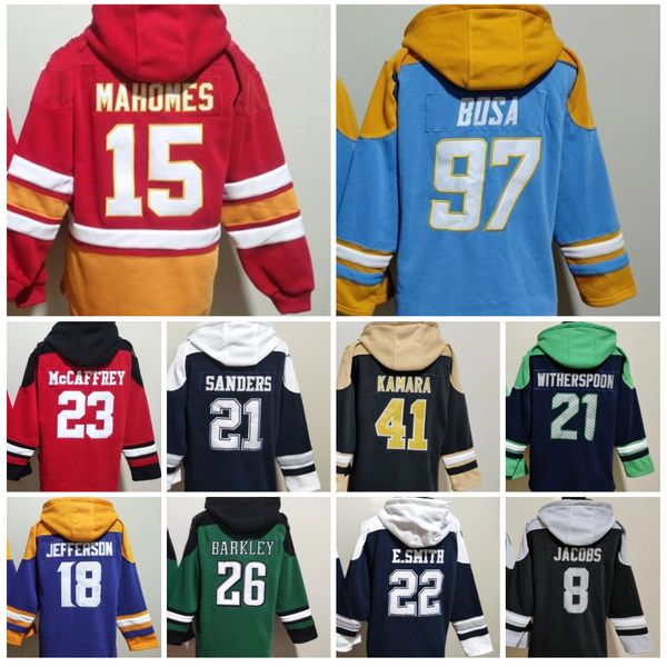 Men&#039;s New Hoodie Jersey Tagovailoa Jefferson Alvin Kamara McCaffrey St. Brown Manning Lawrence Patrick Mahomes Chubb Ray Lewis Sweatshi