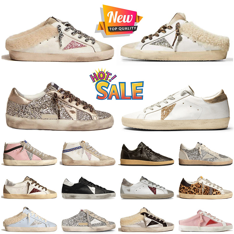 Dirty Luxury Slippers Designer Casual Star Shoes Silver Glitter Leather Stars Vintage Sneakers des chaussures Leopard Loafers shoe dhgate Women Mens