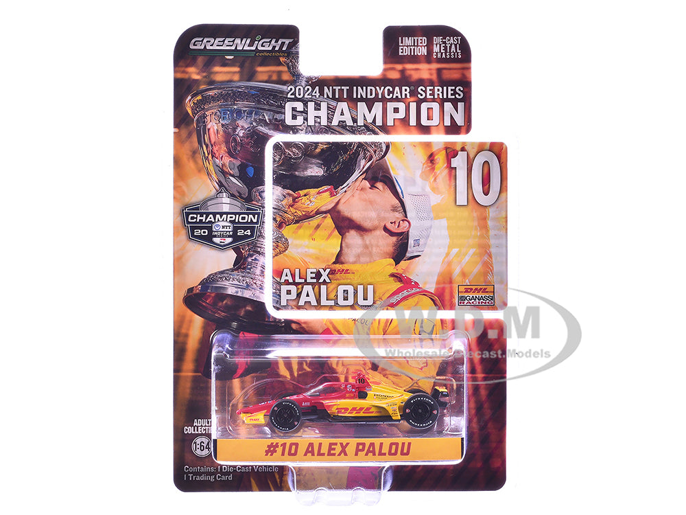 Dallara IndyCar 10 Alex Palou "DHL" Chip Ganassi Racing "NTT IndyCar Series Champion" (2024) 1-64 Diecast Model Car by Greenlight
