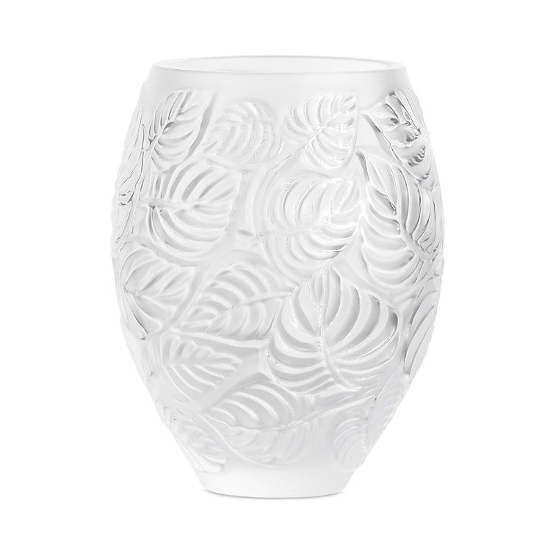 Lalique Feuilles Vase, Clear