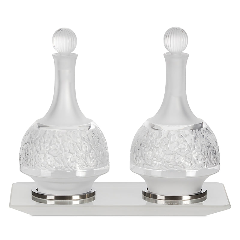 Lalique Versailles Oil & Vinegar Set with Tray