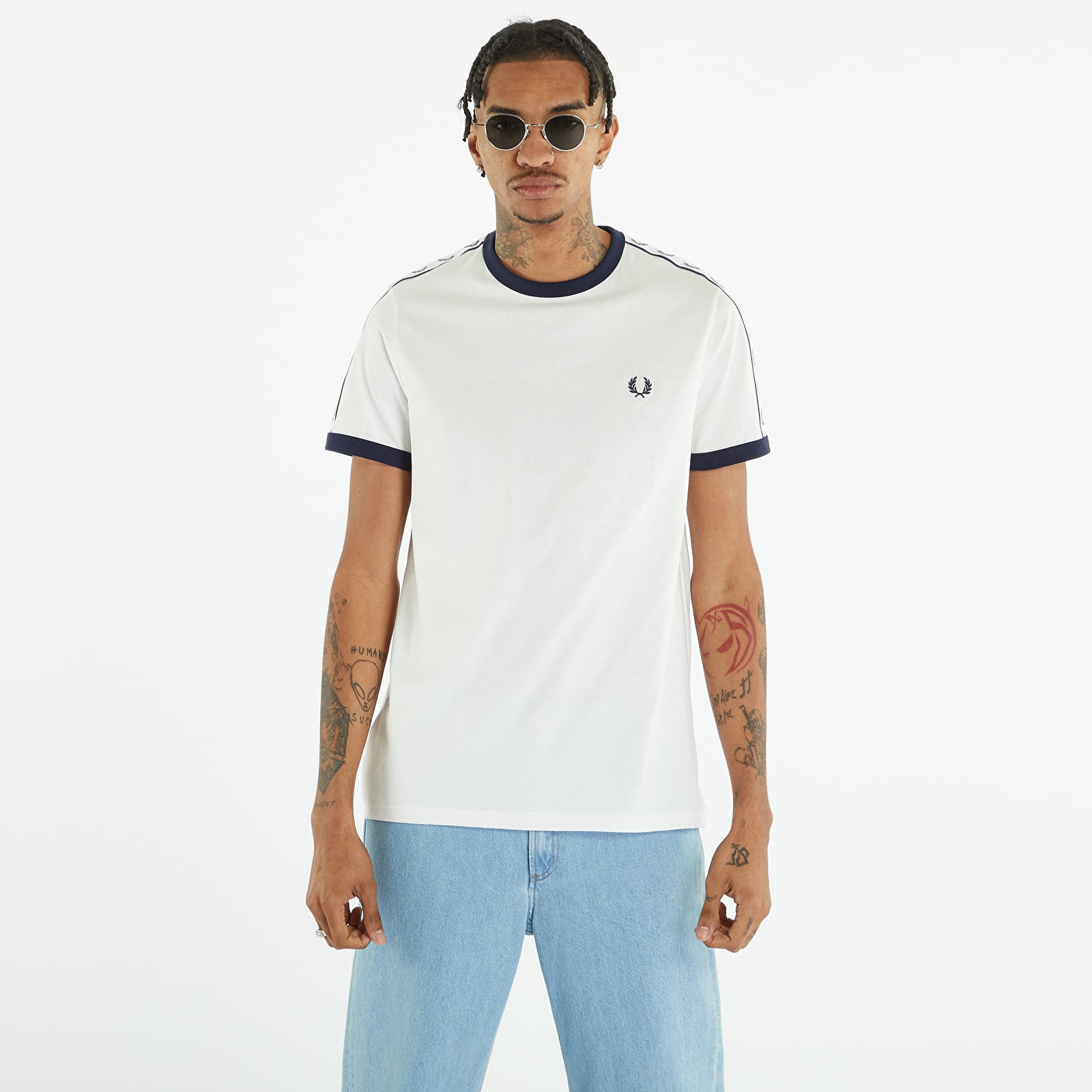 Koszulka FRED PERRY Taped Ringer T-shirt Snow White S