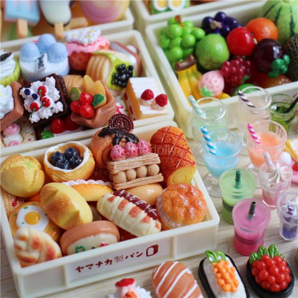 1-6 Assort Mini Dollhouse Drinks Food Miniature Supermarket Store Shelf Pretend Play Kitchen for Blyth Doll Accessories Girl Toy