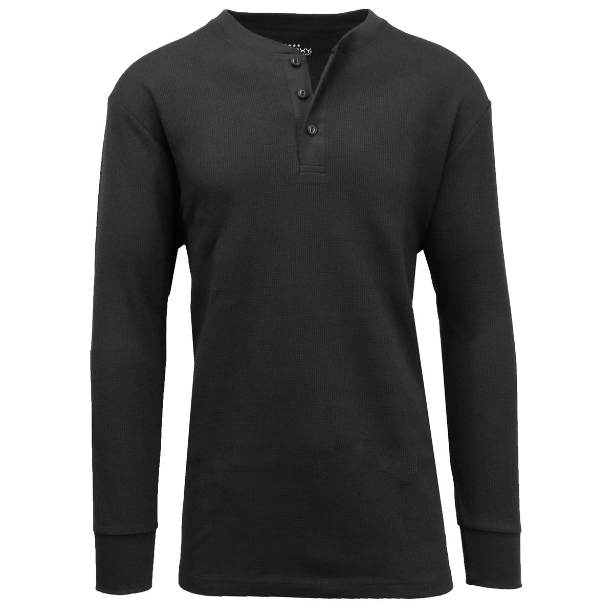 Men's Long Sleeve Henley Thermal Shirts (1 or 2-Pack) - X-Large - Black