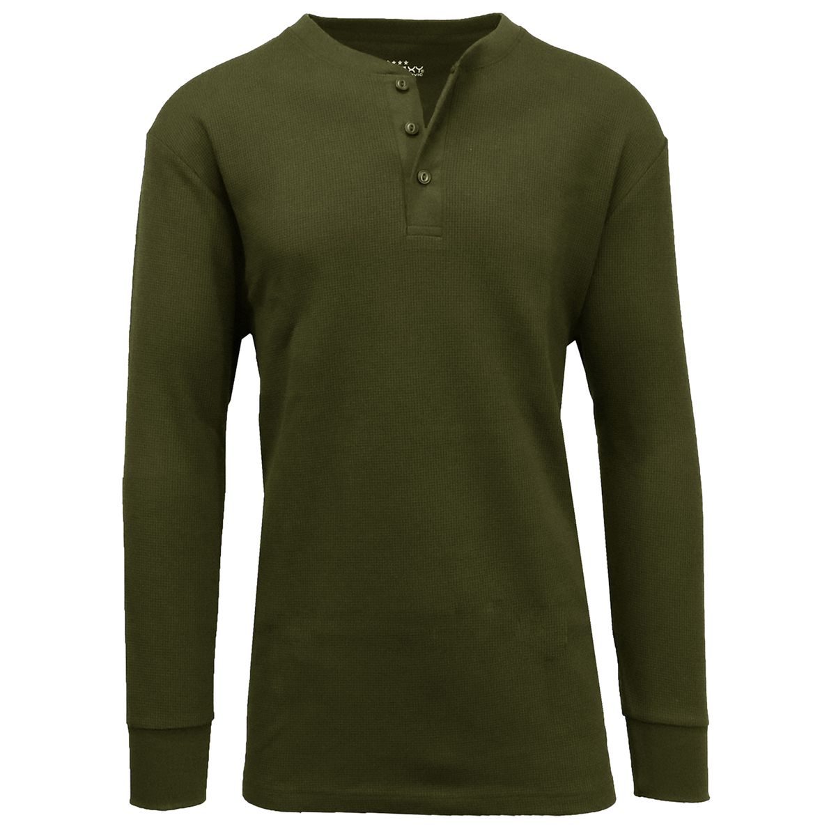 Men's Long Sleeve Henley Thermal Shirts (1 or 2-Pack) - 2X-Large - Olive