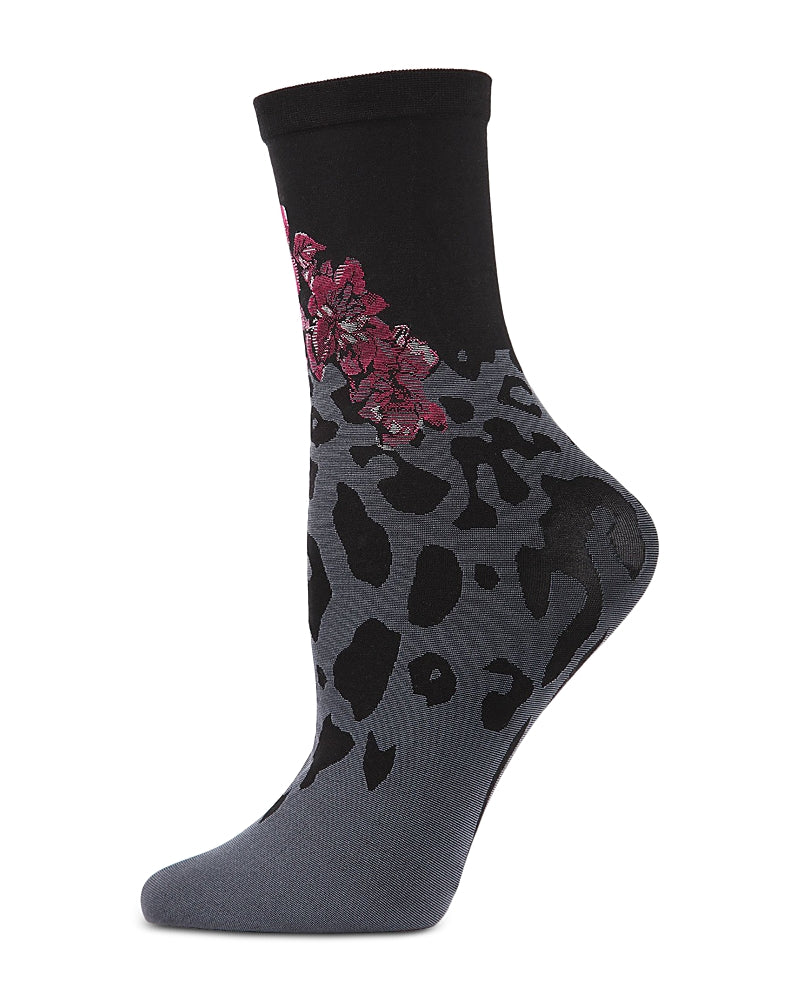 Natori Leopard Fusion Crew Socks