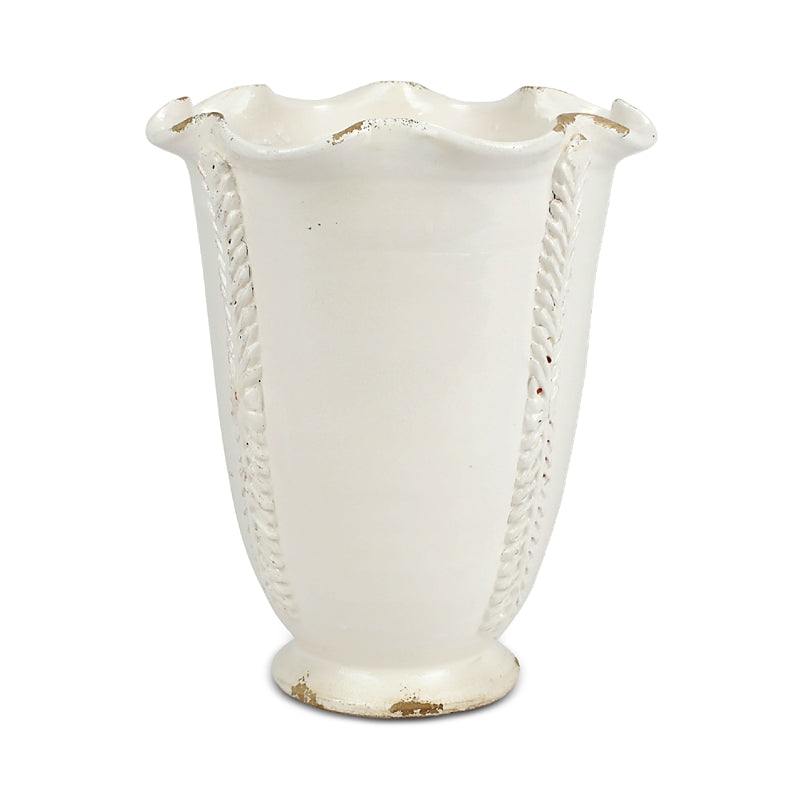 Vietri Rustic Garden Linen Tall Planter with Vines