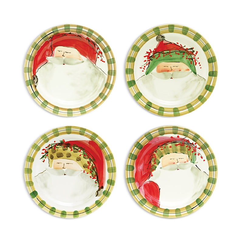 Vietri Old St. Nick 2021 4 Piece Assorted Round Salad Plates