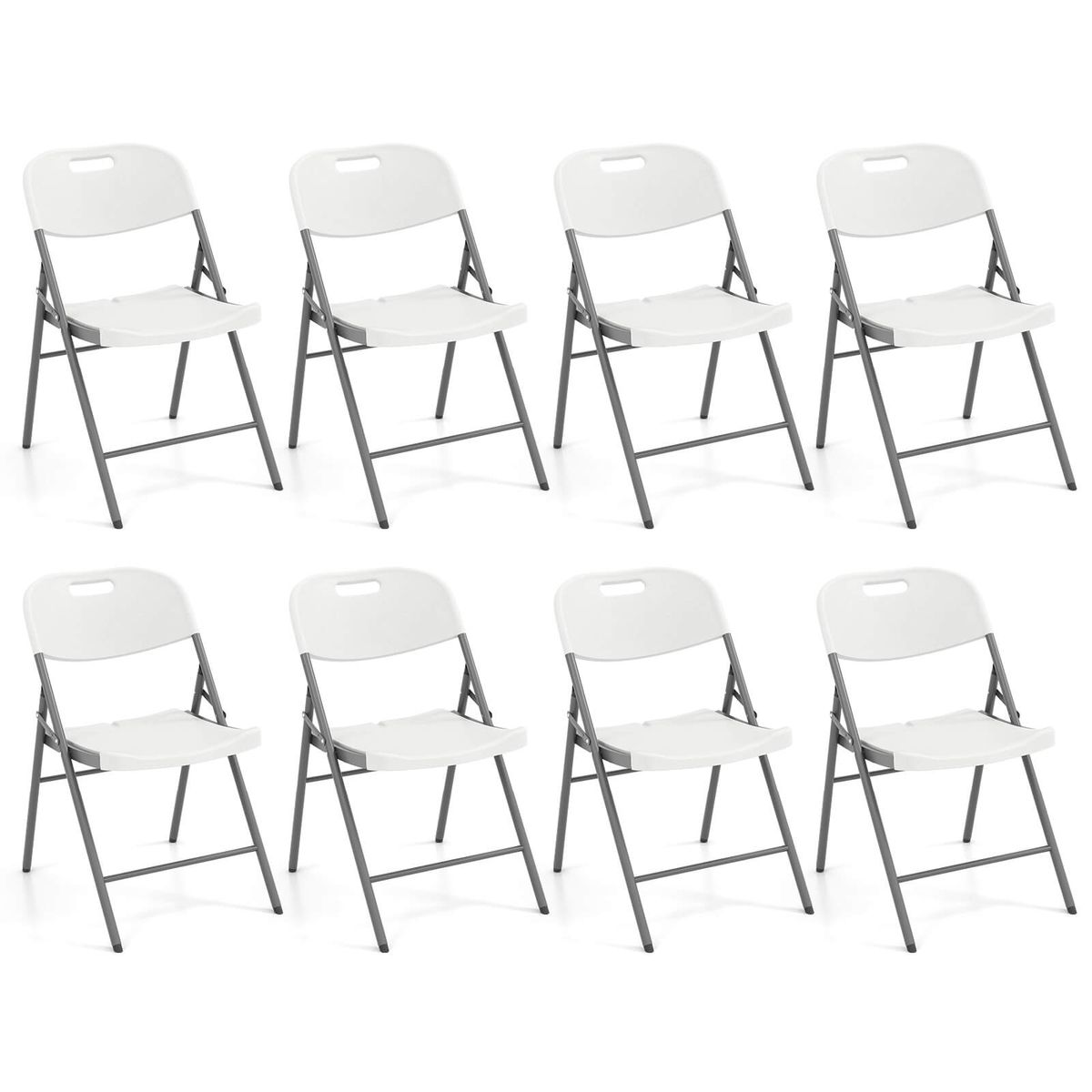 Folding Stackable Chair with Metal Frame & Carrying Handle (4 to 12-Pack) - Folding Chairs -8