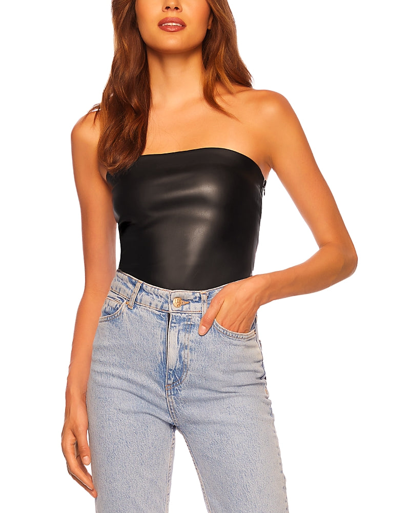 Susana Monaco Faux Leather Tube Top