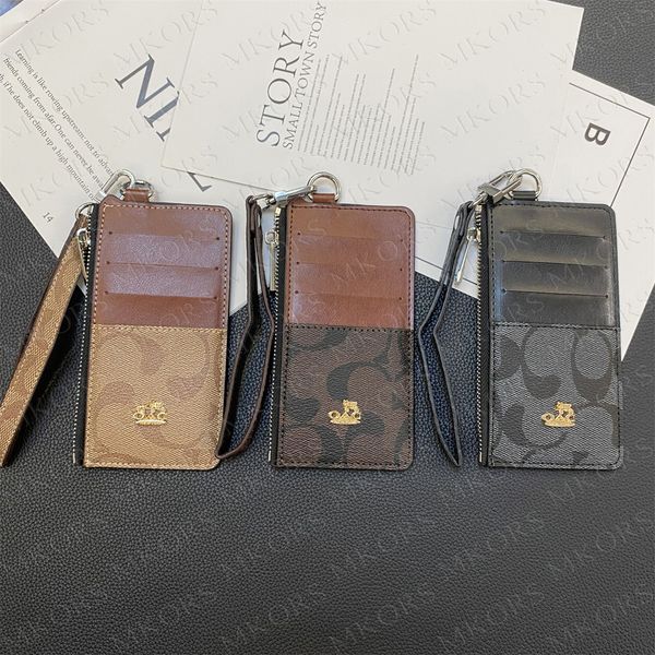 Luxury Business Card Holder Phone Case Accessories Wallet Women Men Bank ID Credit Cards Wallet Premium Leather Zipper Storage Mini Bag Case