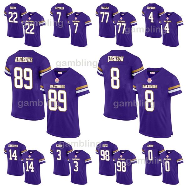 2024 22 Derrick Hernry Football Jersey 8 Lamar Jackcson 52 R.Lewis Mark Andrews JustinTucker Roquan Smith Isaiah Likely Men-Women-Youth Cust