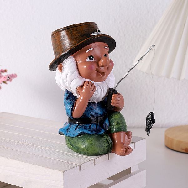 Fishing Old Man Statue Resin Crafts Garden Decorations Spot Garden Decoration Patio Arrangement