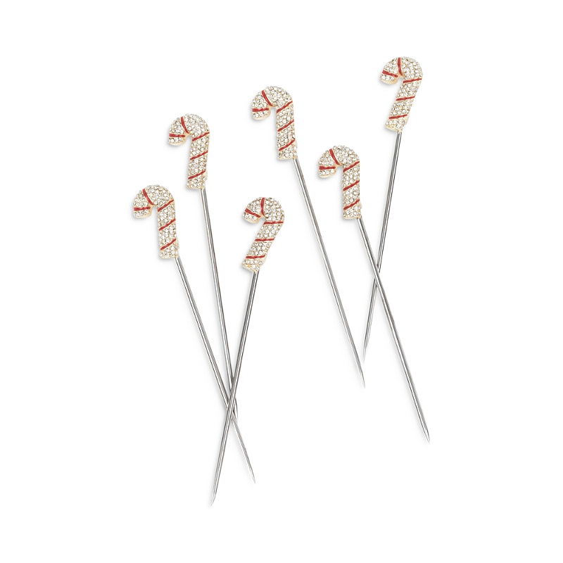 Joanna Buchanan Candy Cane Cocktail Picks, Set of 6