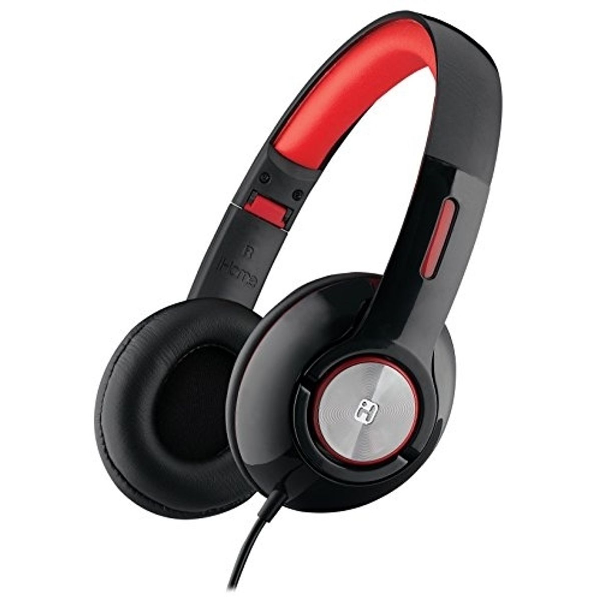 iHome iB45BC On-Ear Foldable Headphones with Pouch - iHome On-ear Headphones (Red/Black)