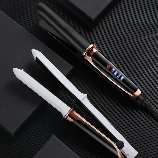 Professional Beauty Tools Straightener Curler Flat Negative Ion Infrared LED Display Hair Straighten Curg Iron 240713