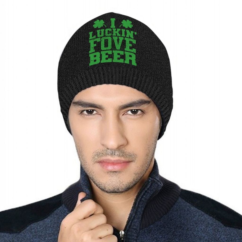 St. Patrick's Day Beanie - I Luckin Fove Beer