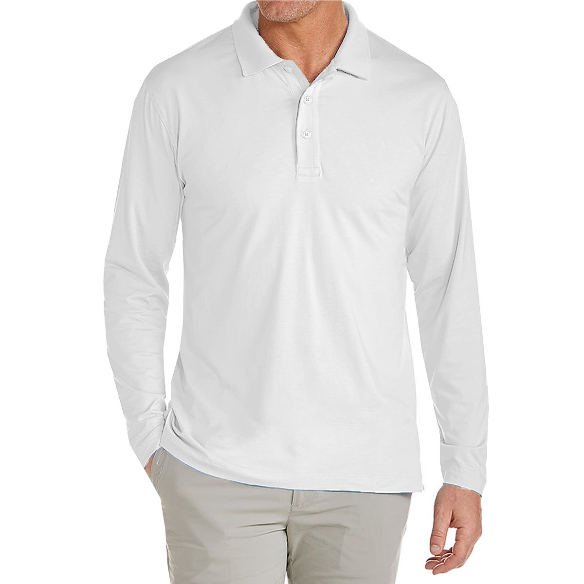 Men's Modern Fit Long Sleeve Collared Shirt (1 to 4-Pack) - JLPQ - WH - S