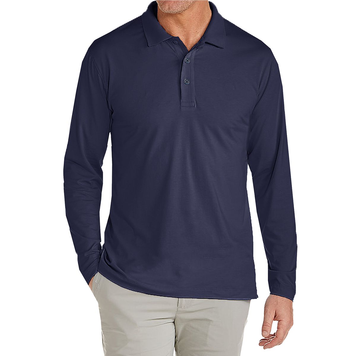 Men's Modern Fit Long Sleeve Collared Shirt (1 to 4-Pack) - JLPQ - NV - L