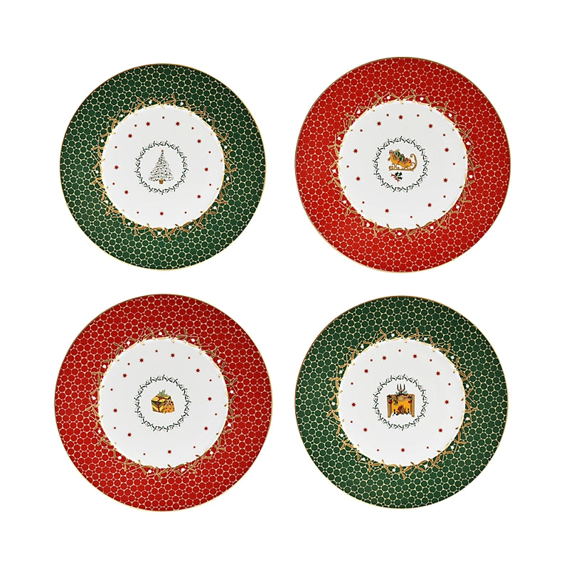 Bernardaud Noel Salad Plates, Set of 4