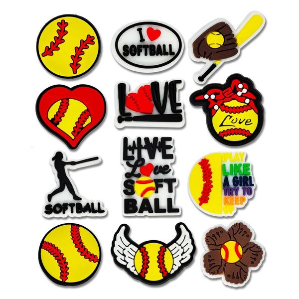 Shoe Parts & Soccer Basketball Softball Baseball Football Golf Hockey Volleyball Charms For Clog Bubble Slides Clogs Sandals Sports Decora O