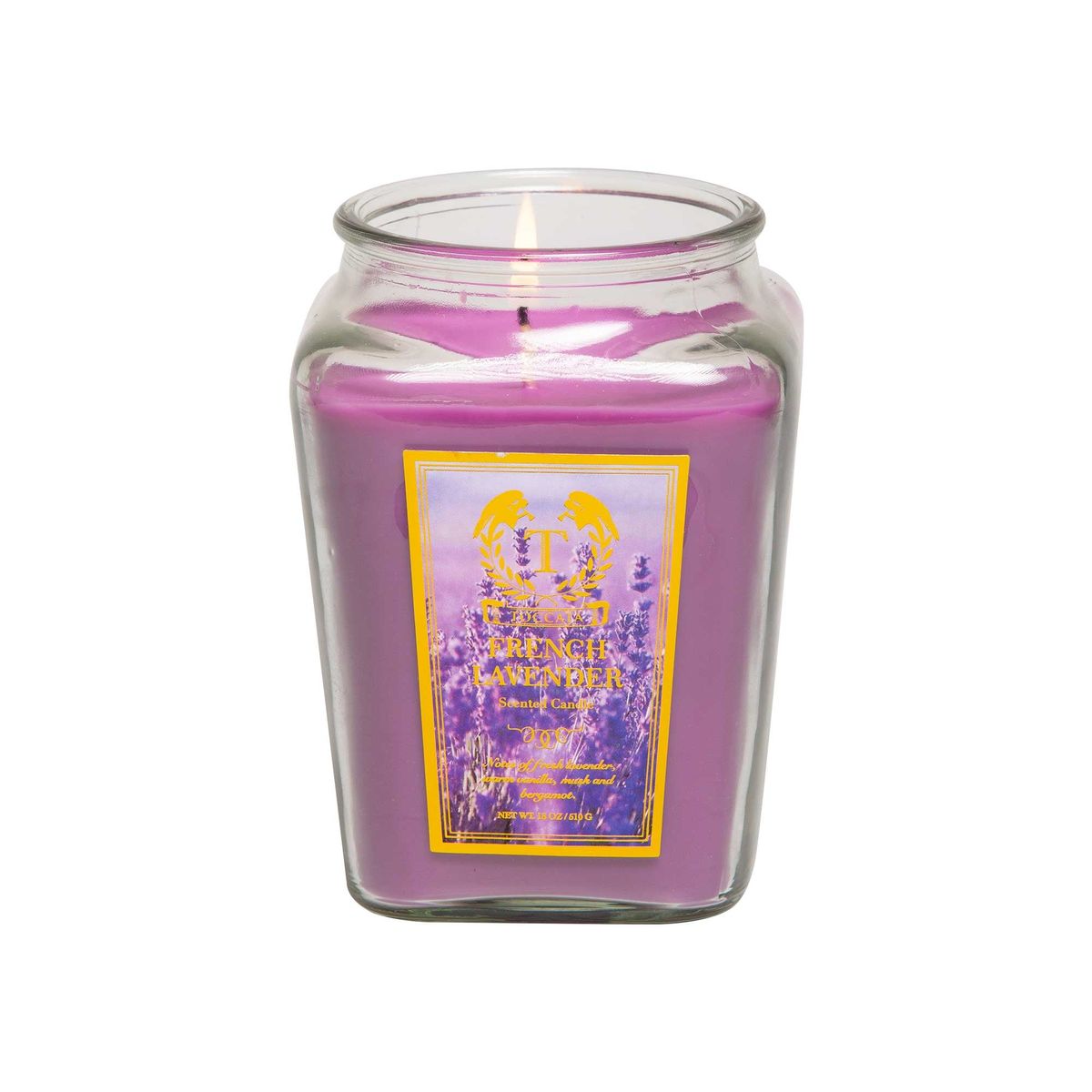 Toccata Aroma Scented Candles in a Diamond Jar, 18 oz. - French Lavender
