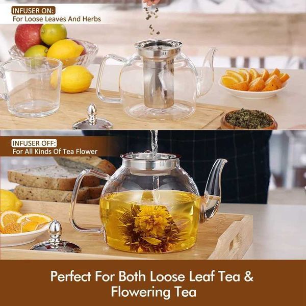 1000ml teapot set with detachable infusion flowering and loose leaves X240913