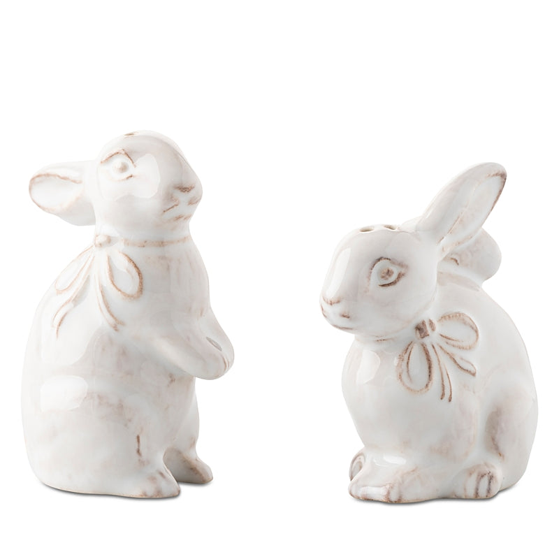 Juliska Clever Creatures Whitewash Bunny Salt & Pepper Set