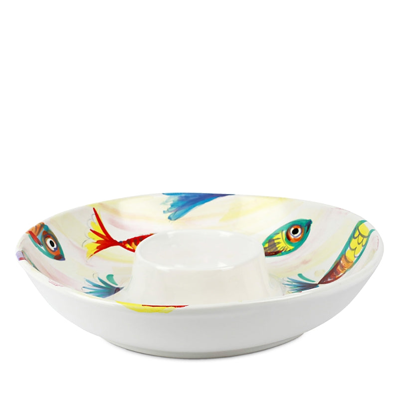Vietri Pesci Colorati Chip and Dip Bowl