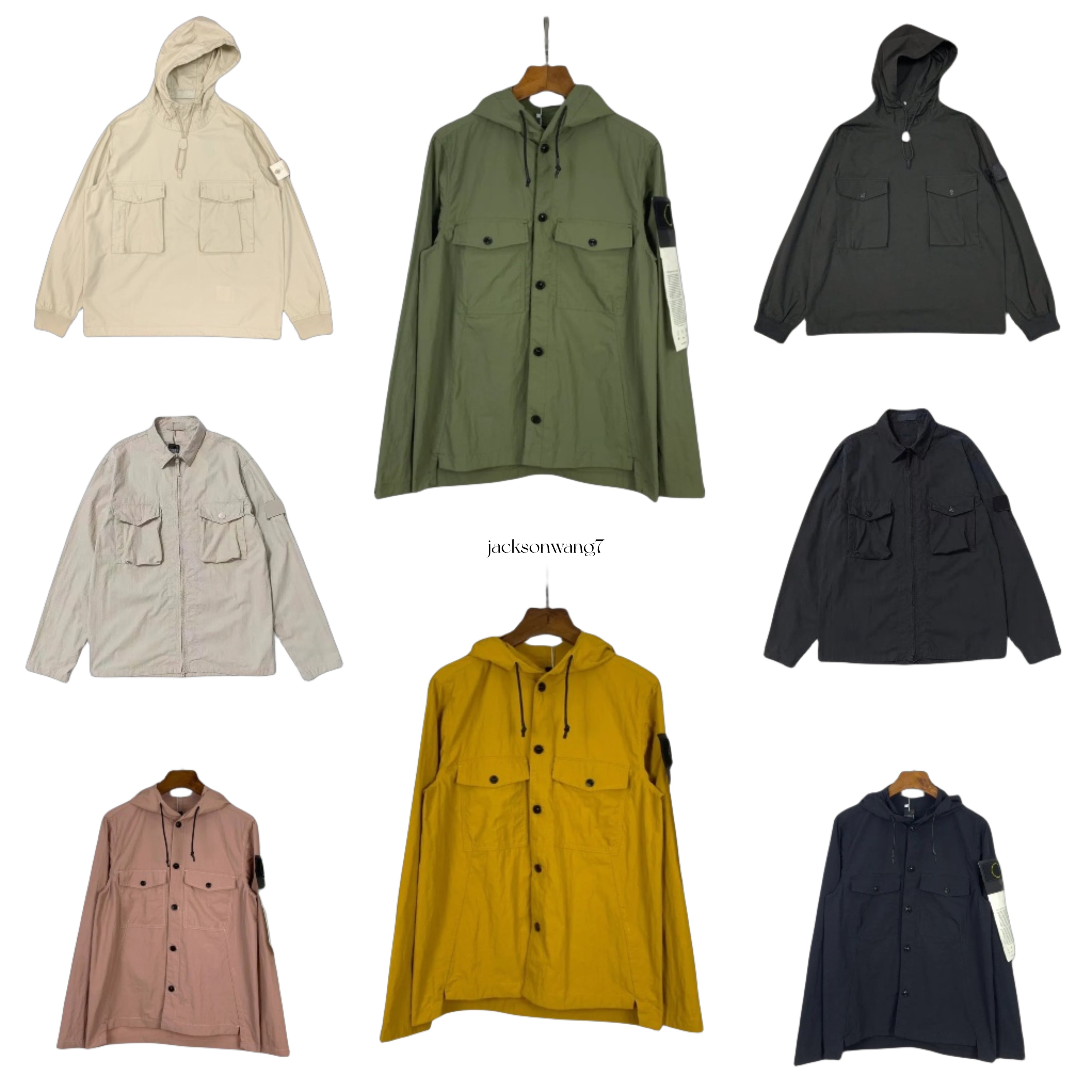 designer jacket men windbreaker designer stone hoodie Coat Embroidery High Quality Windbreak Overshirt Loose Hood Outerwear Fashion Men Hoodies Size