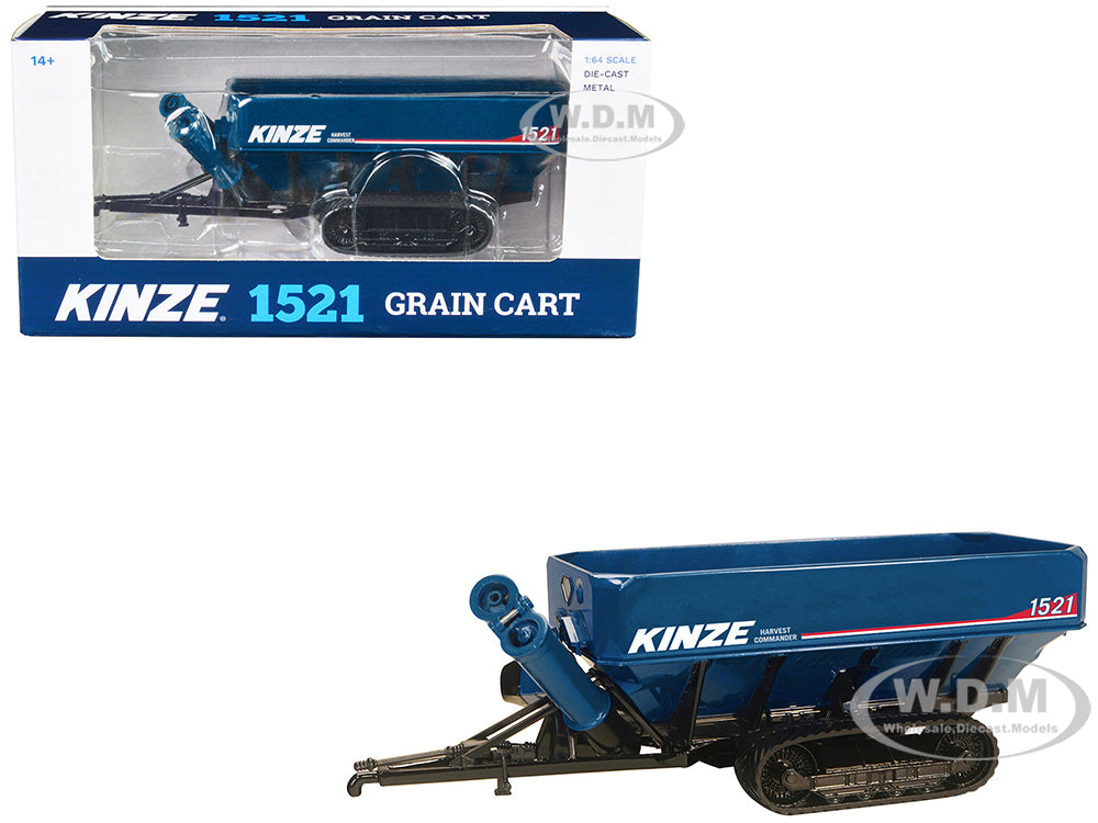 Kinze 1521 Grain Cart with Tracks Blue 1-64 Diecast Model by SpecCast