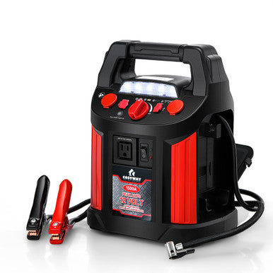 4-in-1 Jump Starter, Air Compressor, Power Bank, & Flashlight