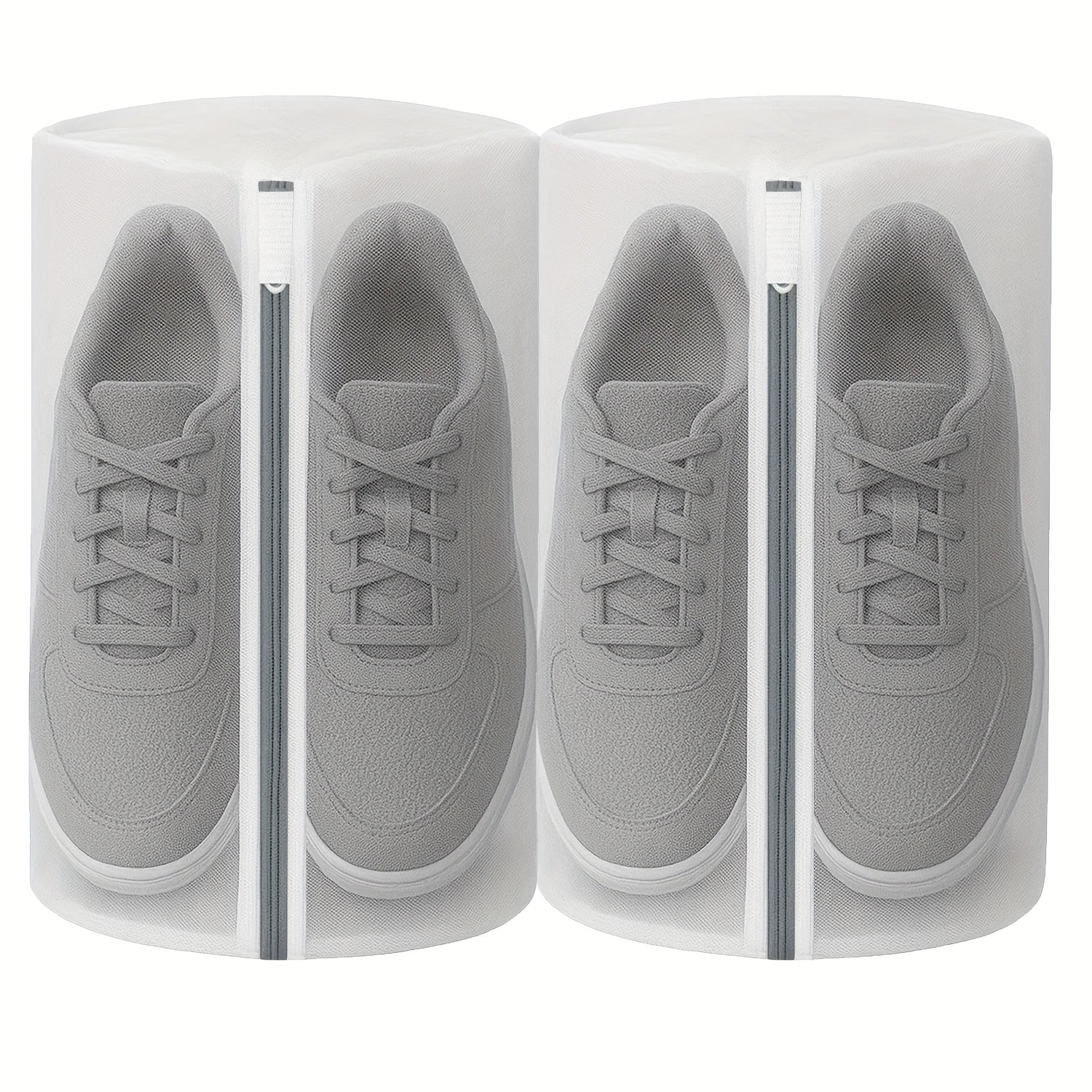 TEMU 2 Pack Heavy-duty Shoe Washing Machine Bags With Zipper Closure & Honeycomb Mesh Design - Heavy-duty Laundry Bags For Sneakers, Running Shoes,