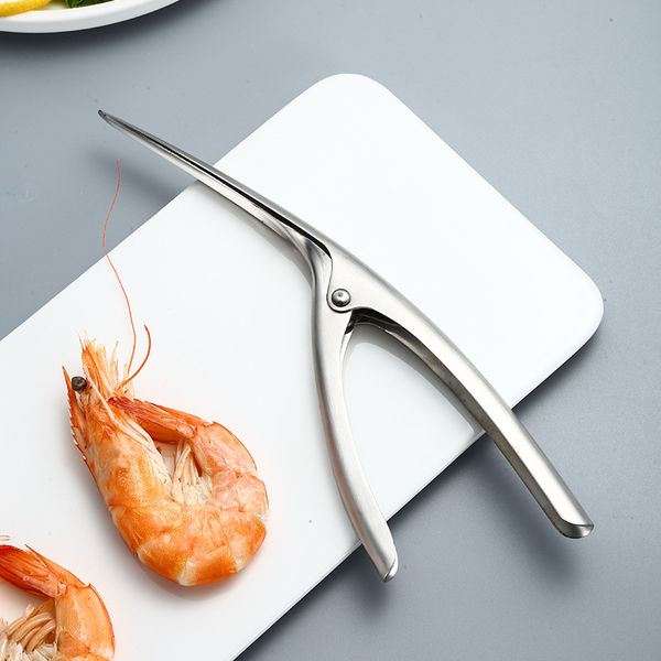 Stainless Steel Shrimp Peeler Prawn Shrimp Deveiner Fishing Knife Lobster Shell Remover Peel Device Kitchen Seafood Tools dh975