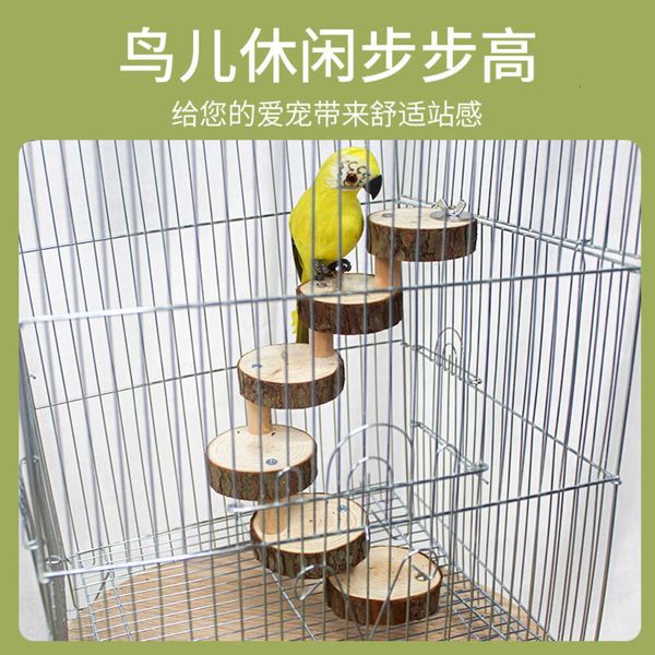 Parrot Springboard Hamster Pier Ladder Wooden Staircase Pet Toy 6