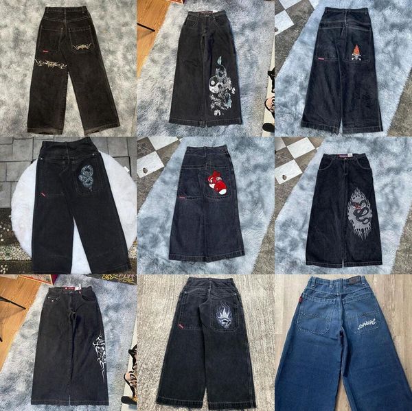 Mens Jeans JNCO Y2k Streetwear Hip Hop Boxing Gloves Graphic Print Baggy Black Pants Men Women Harajuku Gothic Wide Trouser