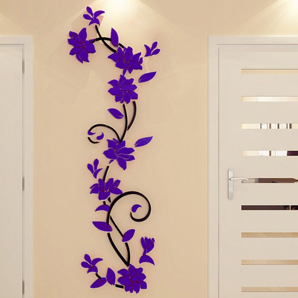 TEMU 3d Diy Removable Art Wall Stickers Vase Flower Tree Decal Home Decor Home Bedroom Decoration