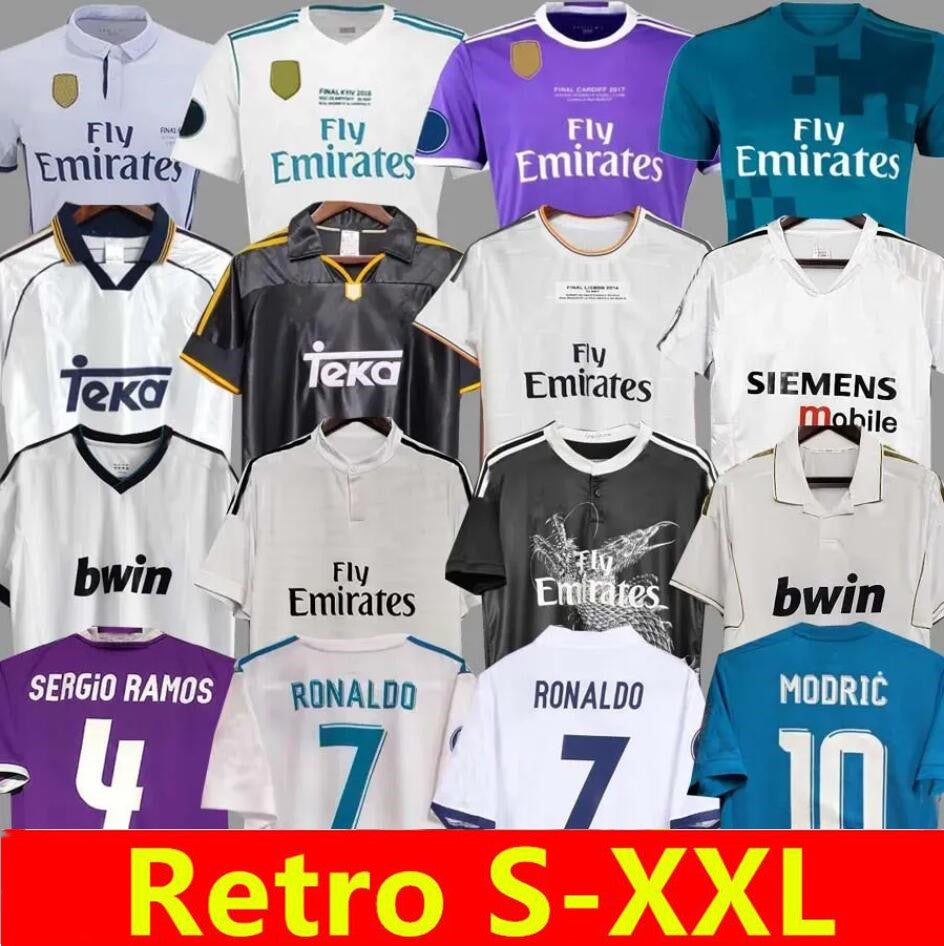 MADRID Retro Soccer Jerseys long sleeve Football t shirts GUTI Ramos SEEDORF CARLOS 13 14 15 16 17 18 RONALDO ZIDANE RAUL 00 01 02 03 04 05 finals K