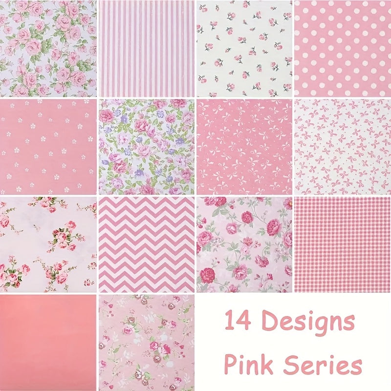 TEMU 42pcs High-quality Handmade Fabric Set, Pre-cut Floral Squares With 14 Different Patterns, Perfect For Diy Sewing, Scrapbooking, Holiday Gifts,