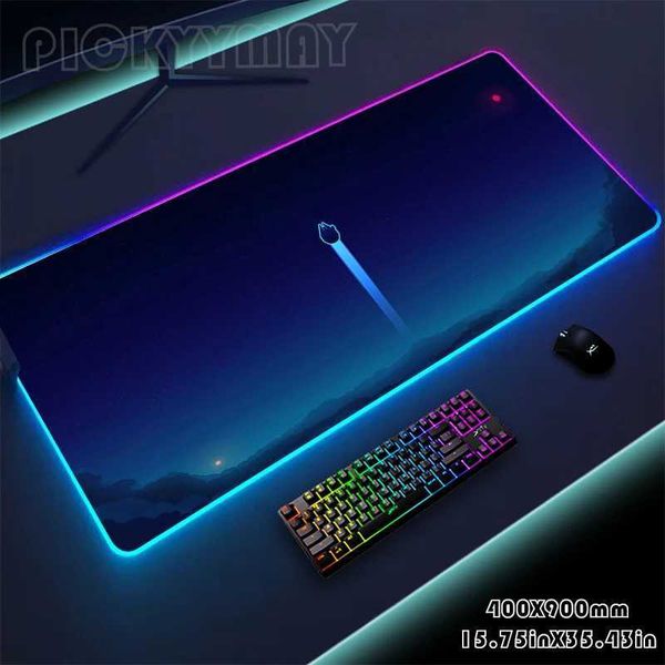 Neon RGB Mouse Pad Large Mousepads Penk Gamer Mousepad LED Desk Pad Mouse Mat Backlit Laptop Pads Luminous Keyboard Mats Y240821
