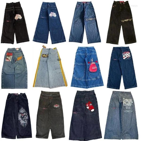 Mens Jeans Men Clothing JNCO Baggy Hip Hop Harajuku High Quality Streetwear Women Aesthetic Wide Leg Pants
