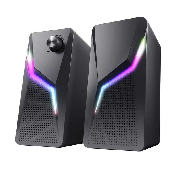 2.0 PC Speaker With RGB Light Subwoofer Stereo Wired USB Sound Box Portable For Gaming Gamer-Cputer-TV-Laptop LoundspeakerT250109