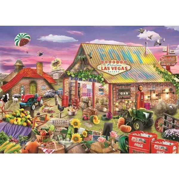 Puzzles 69*51cm Paper Jigs Puzzle 1000 Pieces Farm Landscape Painting Educational Entertainment Adult Children Toys Christmas Gift