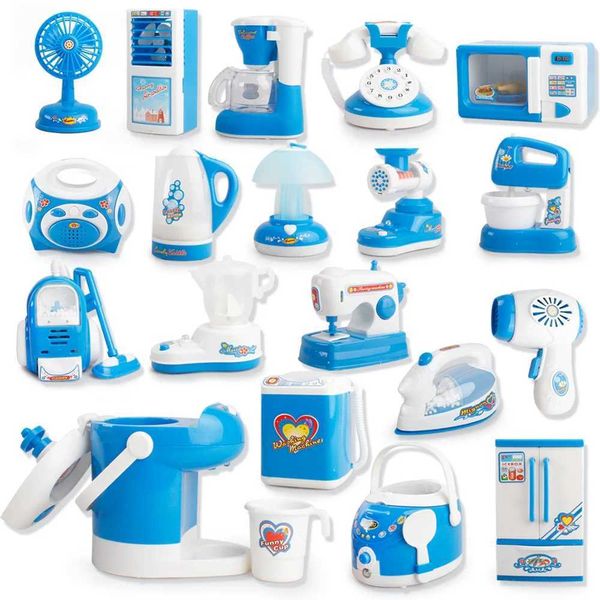 Mini children pretend to play kitchen toys light up and sound pink household appliances toys pretend to play family games children baby girl