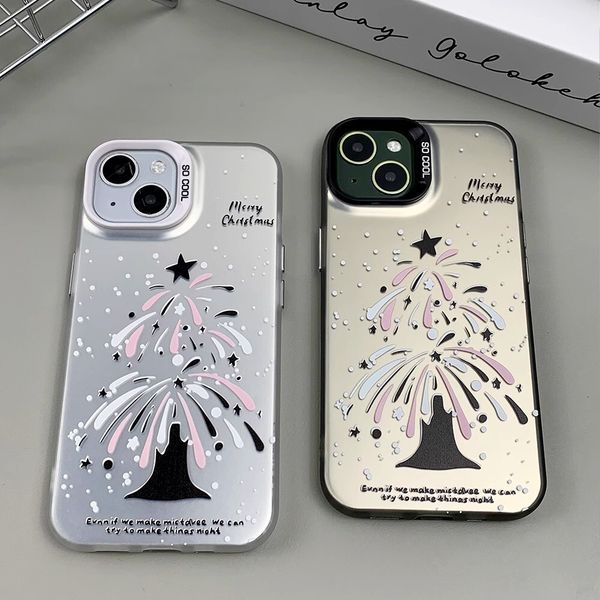 ddmygifts Fireworks Christmas Tree Colorful Silver Suitable for 15Promax Phone Case iPhone 14 Couple 13 Trendy Brand XR-X A
