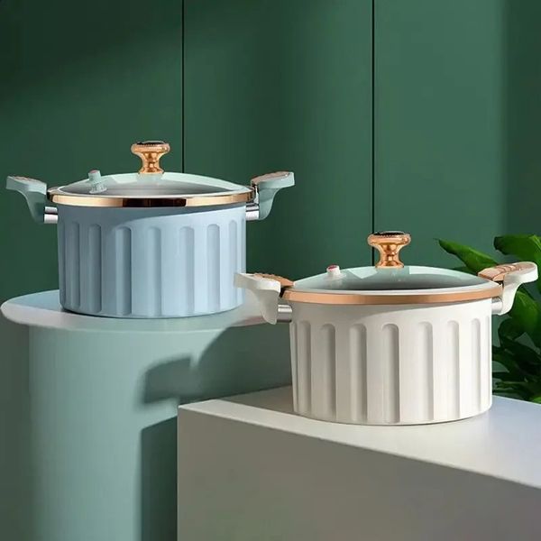 8L dual ear no stick steamer micro pressure cookware highcapacity Korean vacuum multifunctional 240813