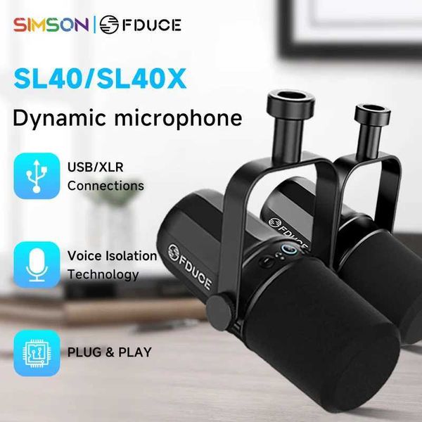Microphones FDUCE SL40X-SL40 USB-XLR Dynamic Microphone With Built-in Headset Output Sound InsulationFor PodcastsGames Live Broadcast S24611